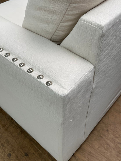 Modern Style White Linen Couch
