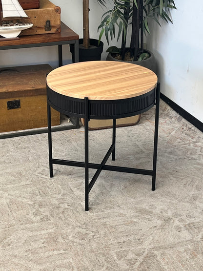 Round Side Table With Metal Frame