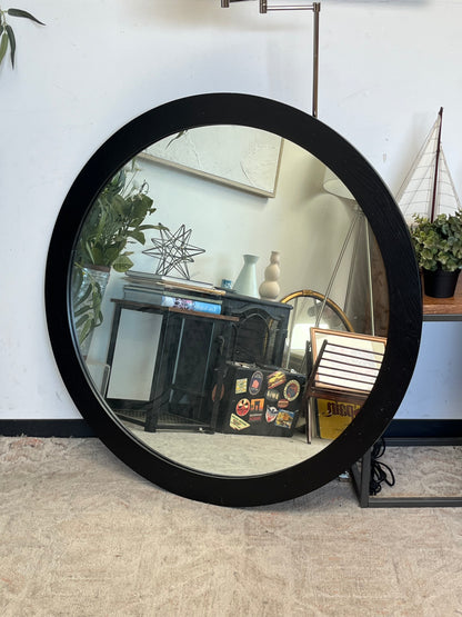 42" Round Wooden Mirror