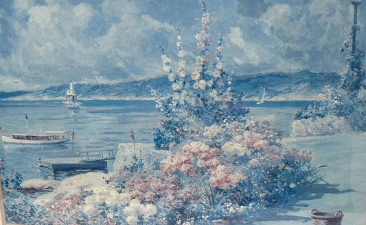 Abbott F. Graves "Flowers by the Bay" Framed Print