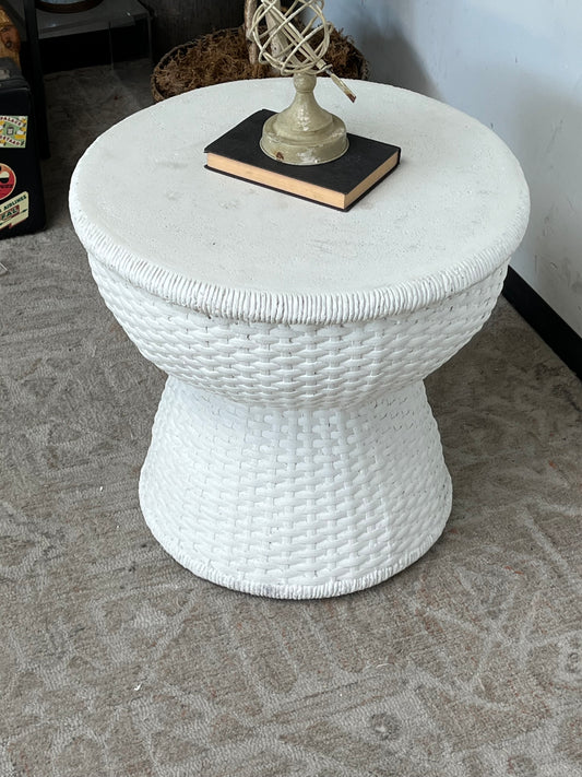 Modern White Stone Round Side Table
