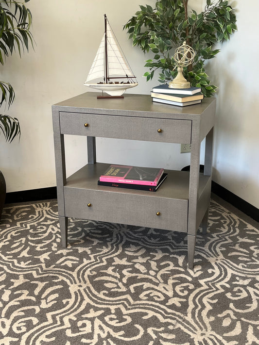 Gray Double Door Nightstand