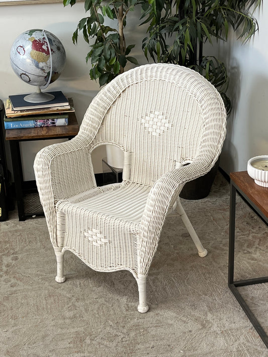 Hampton Bay White Woven Armchairs Set of 2