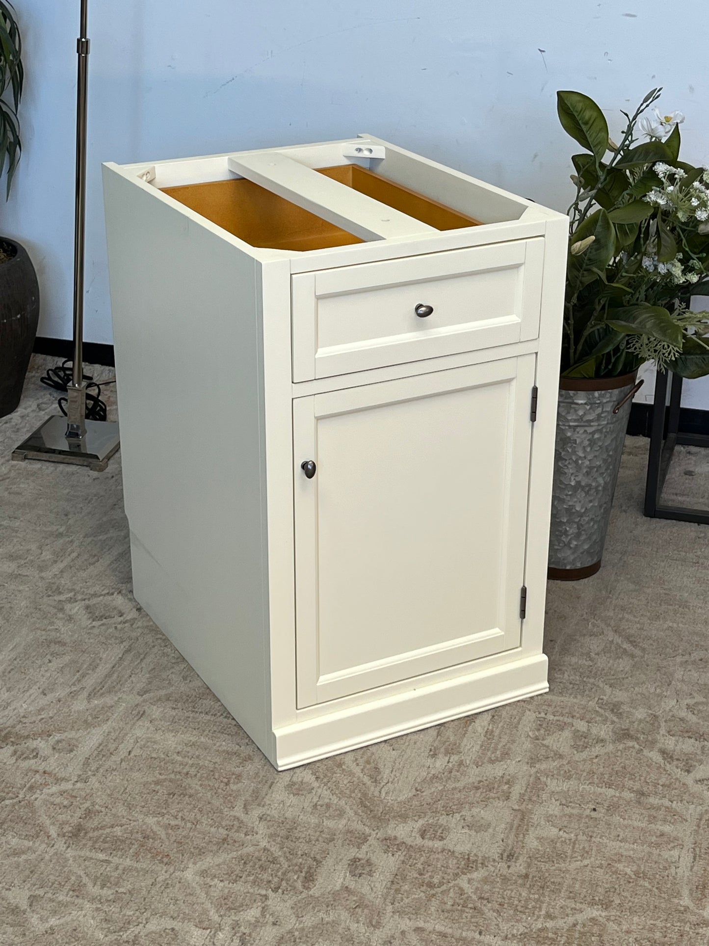 Farmhouse Style Pedestal Cabinet Without Top