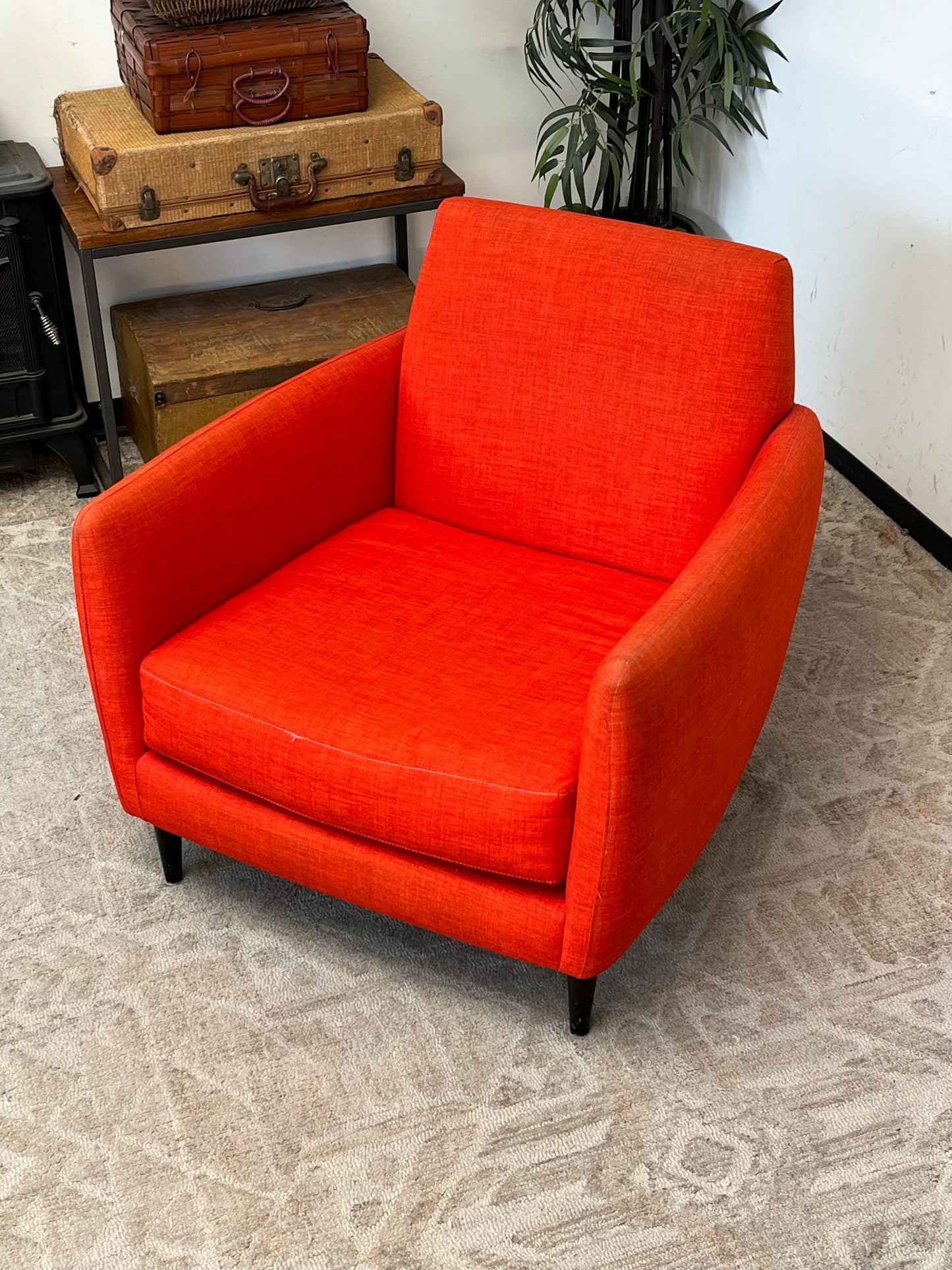 CB2 Parlor Atomic Orange Armchair