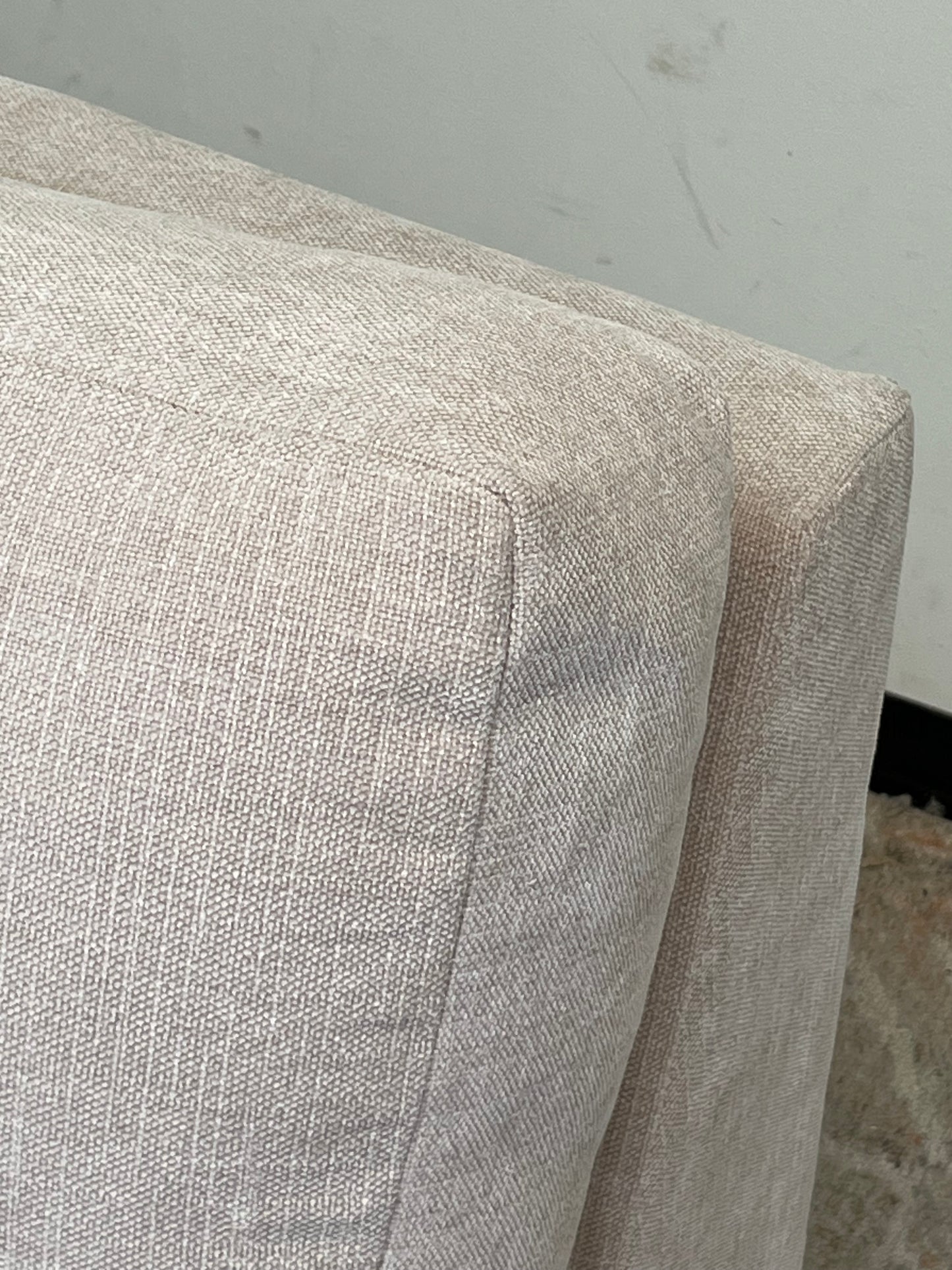 Modern Beige Linen Corner Seat