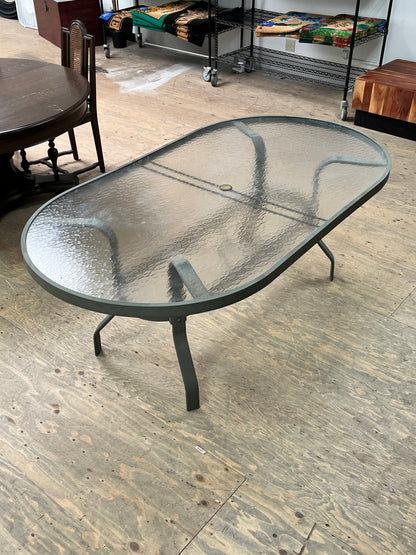Outdoor Glass Oval Patio Table