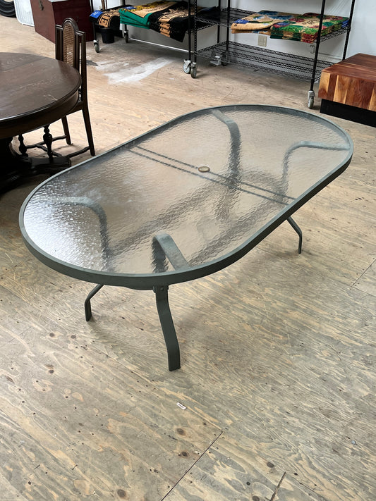 Outdoor Glass Oval Patio Table