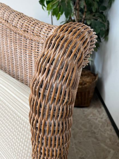 Outdoor Rattan Loveseat w/ Cushions