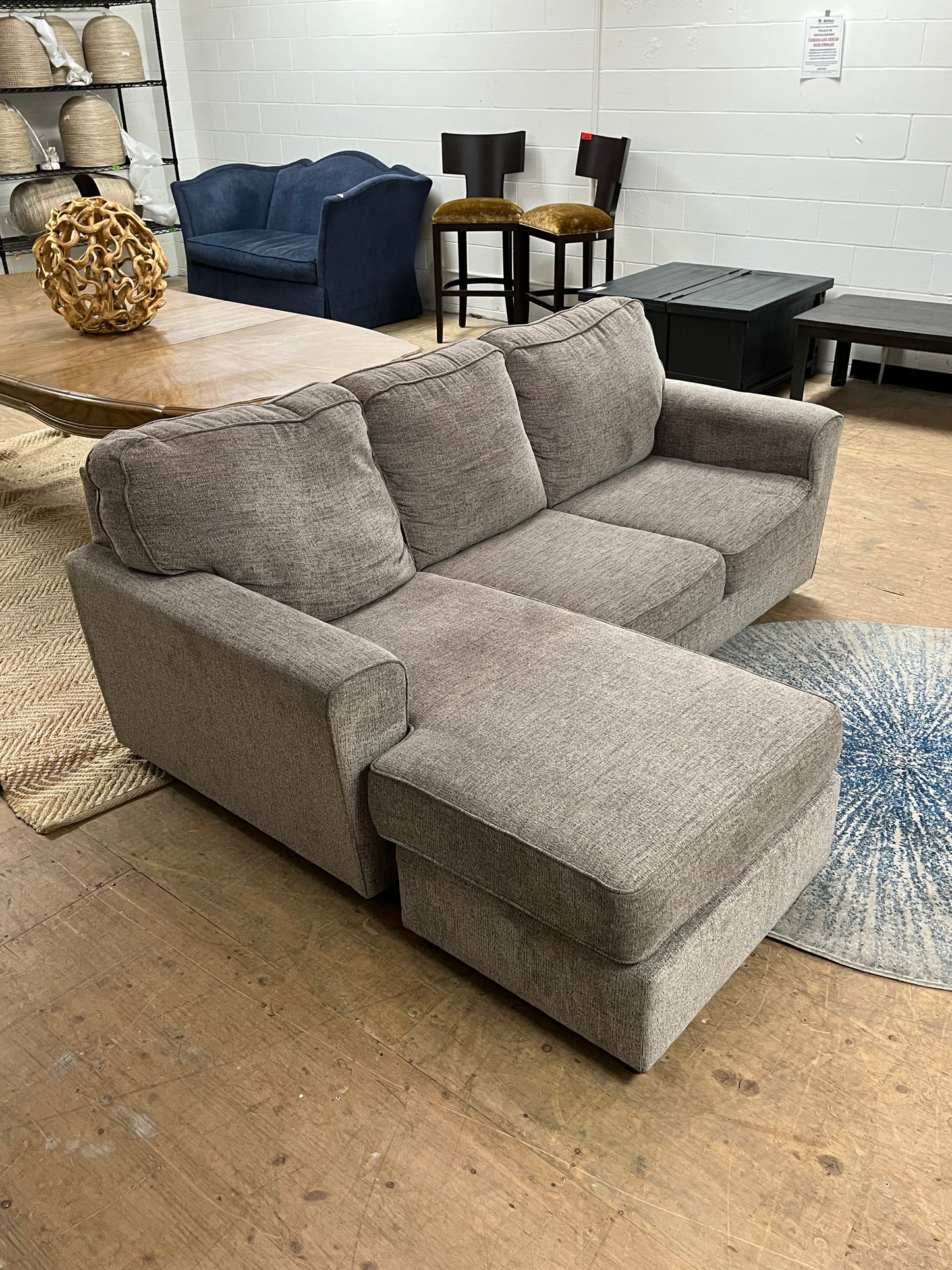 Ashley Furniture Gray Linen Sectional Sofa