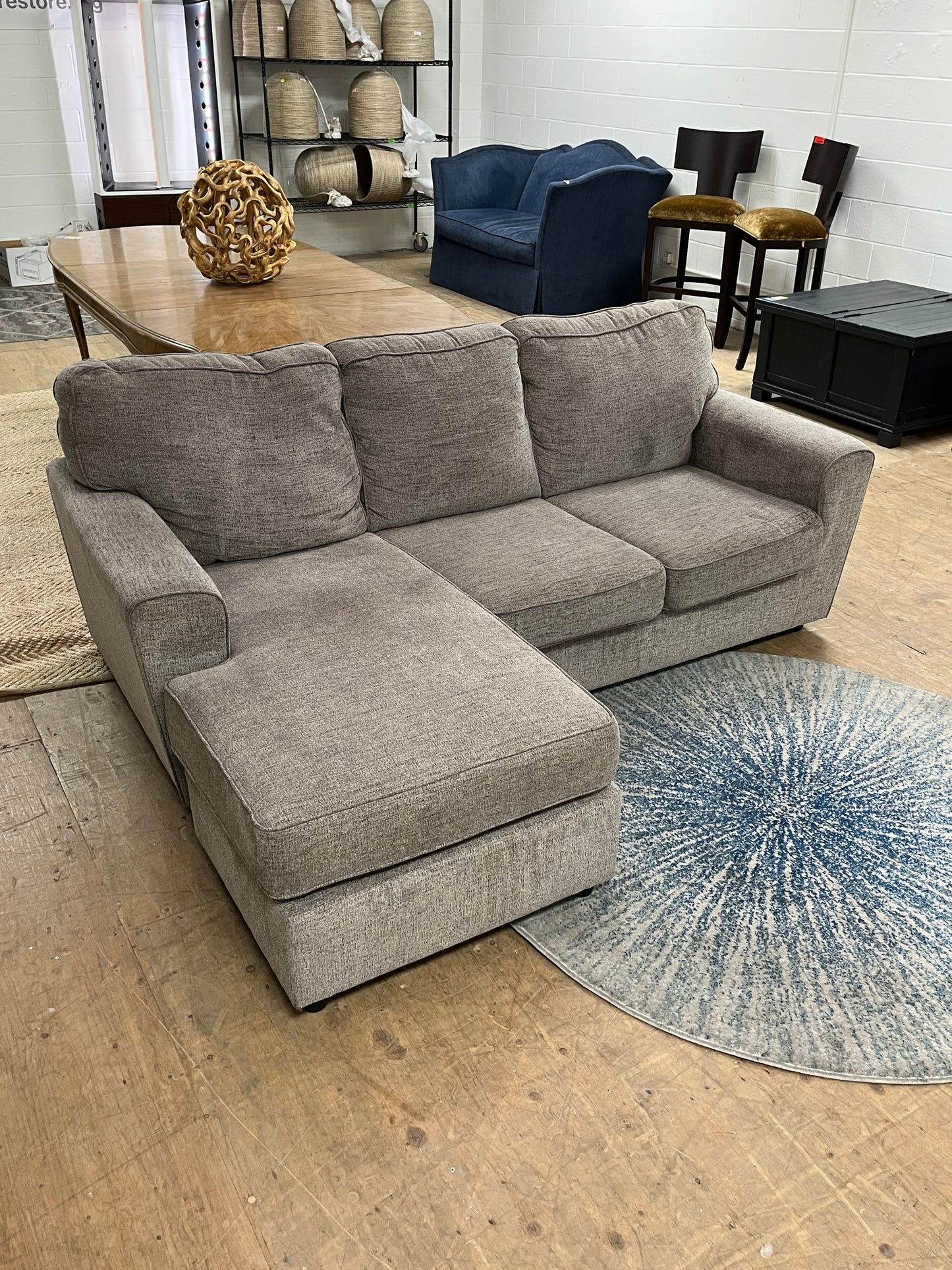 Ashley Furniture Gray Linen Sectional Sofa