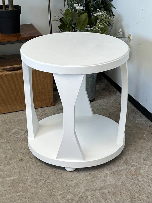Round Hourglass Silhouette Side Table