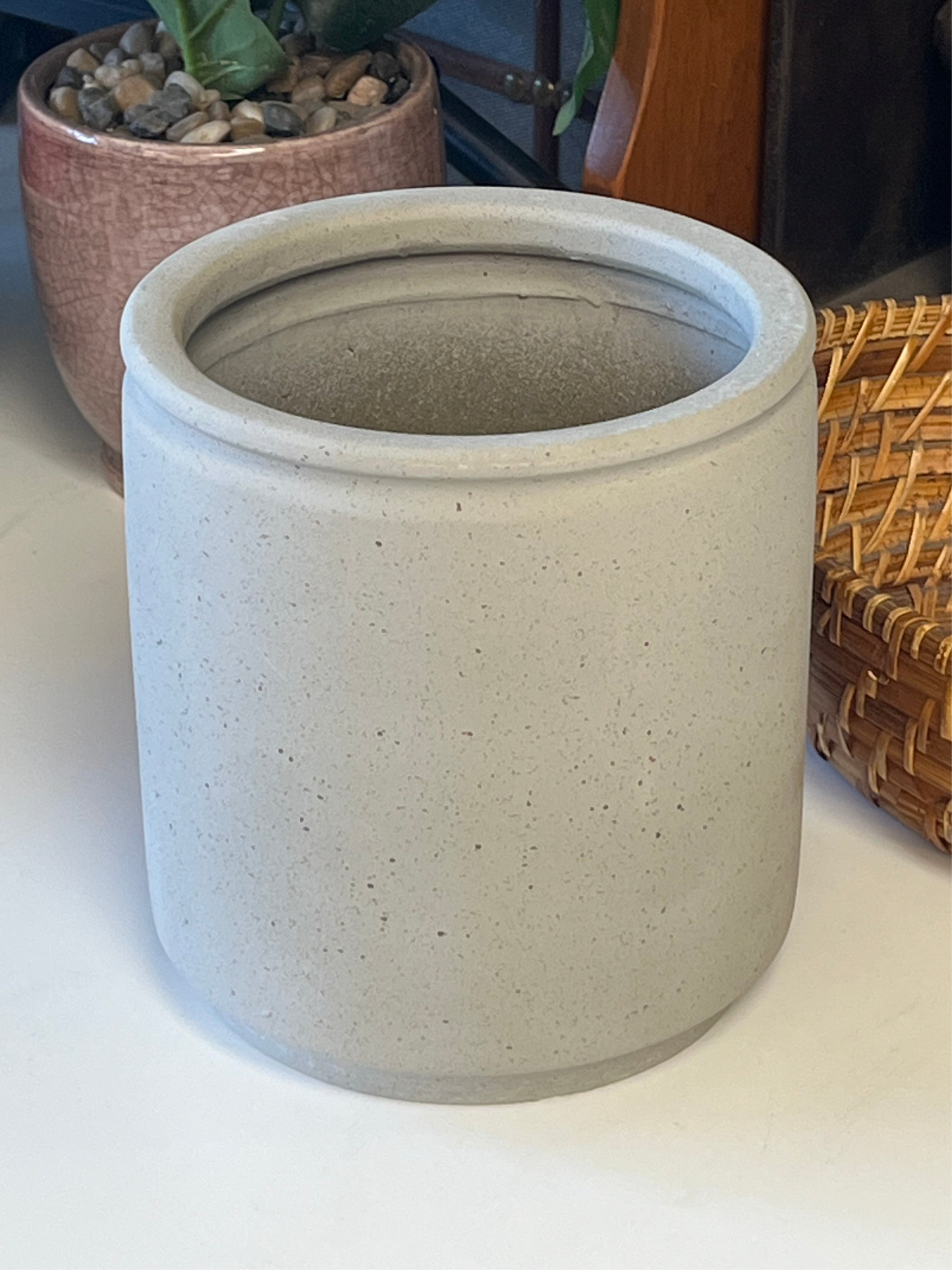 Ceramic All Weather Planter Light Gray