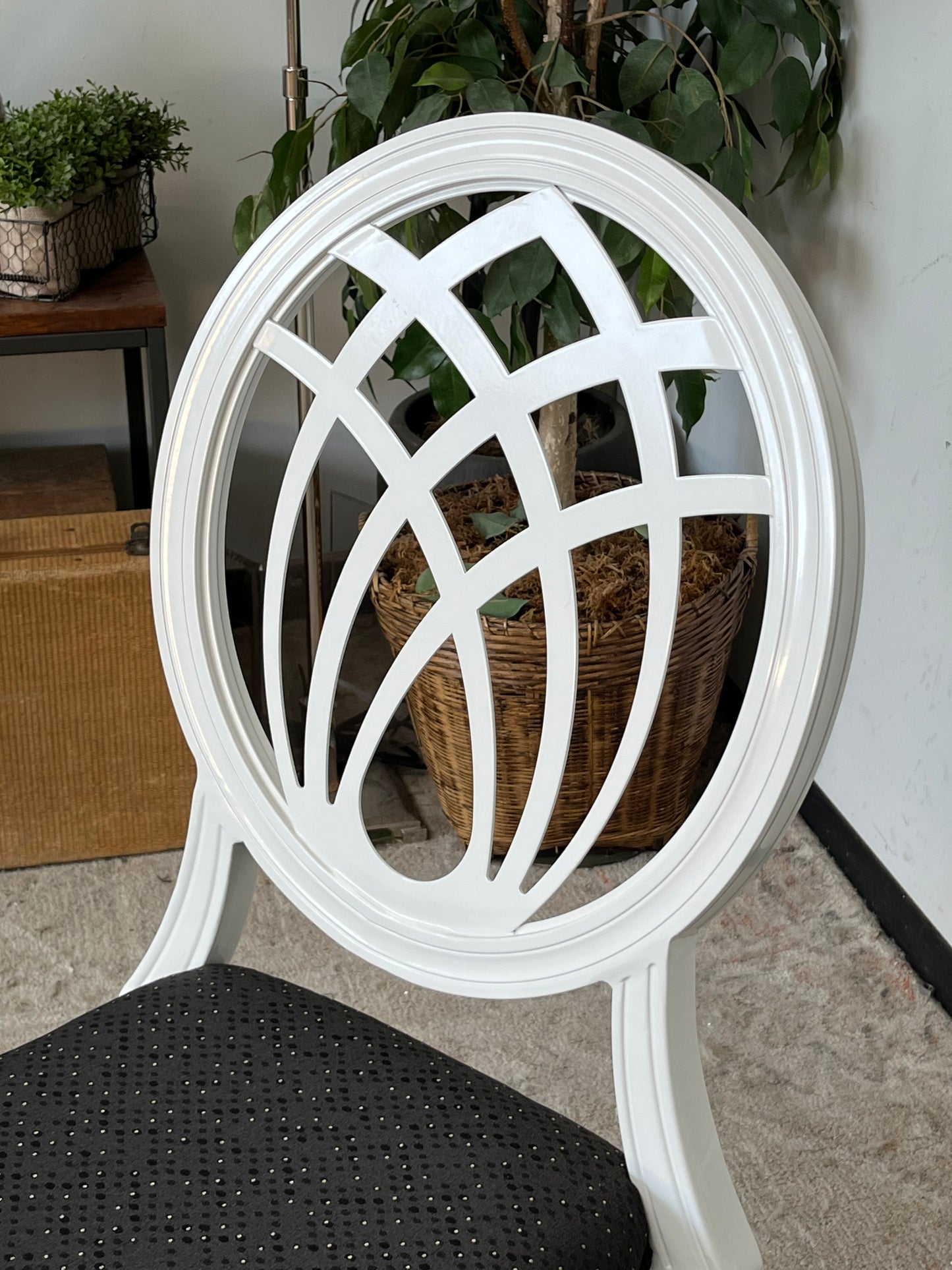 Round Back Patterned Dining Chair