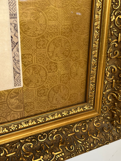 Asian Style Framed Watercolor Blossoms