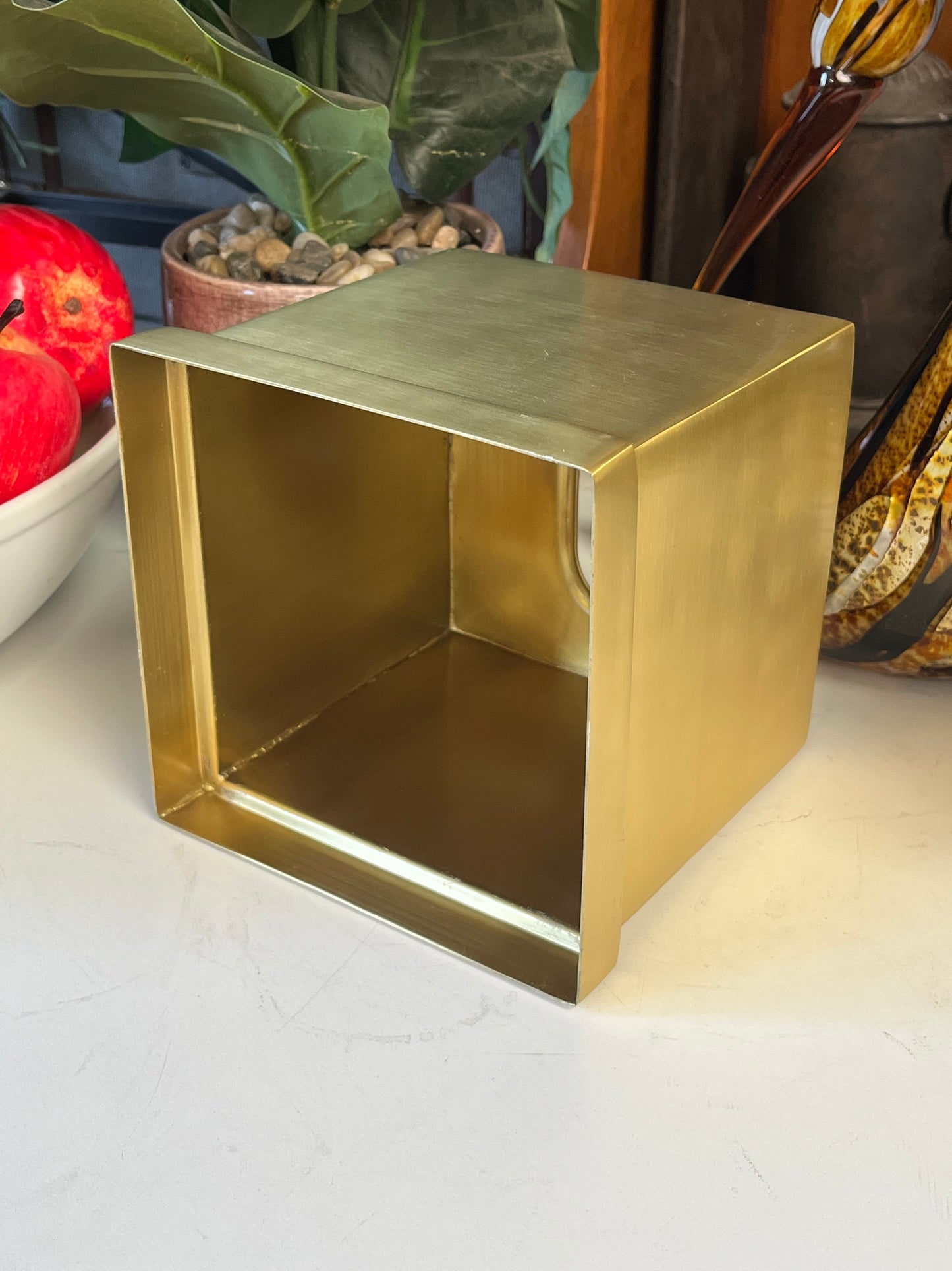 Brass Tone Tissue Box Holder
