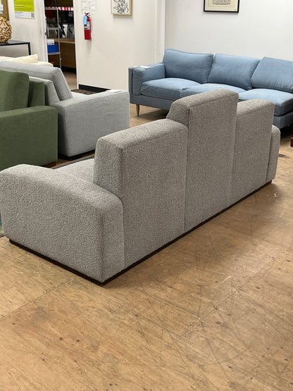 Modern Grey Fuzzy Linen Traditional Couch