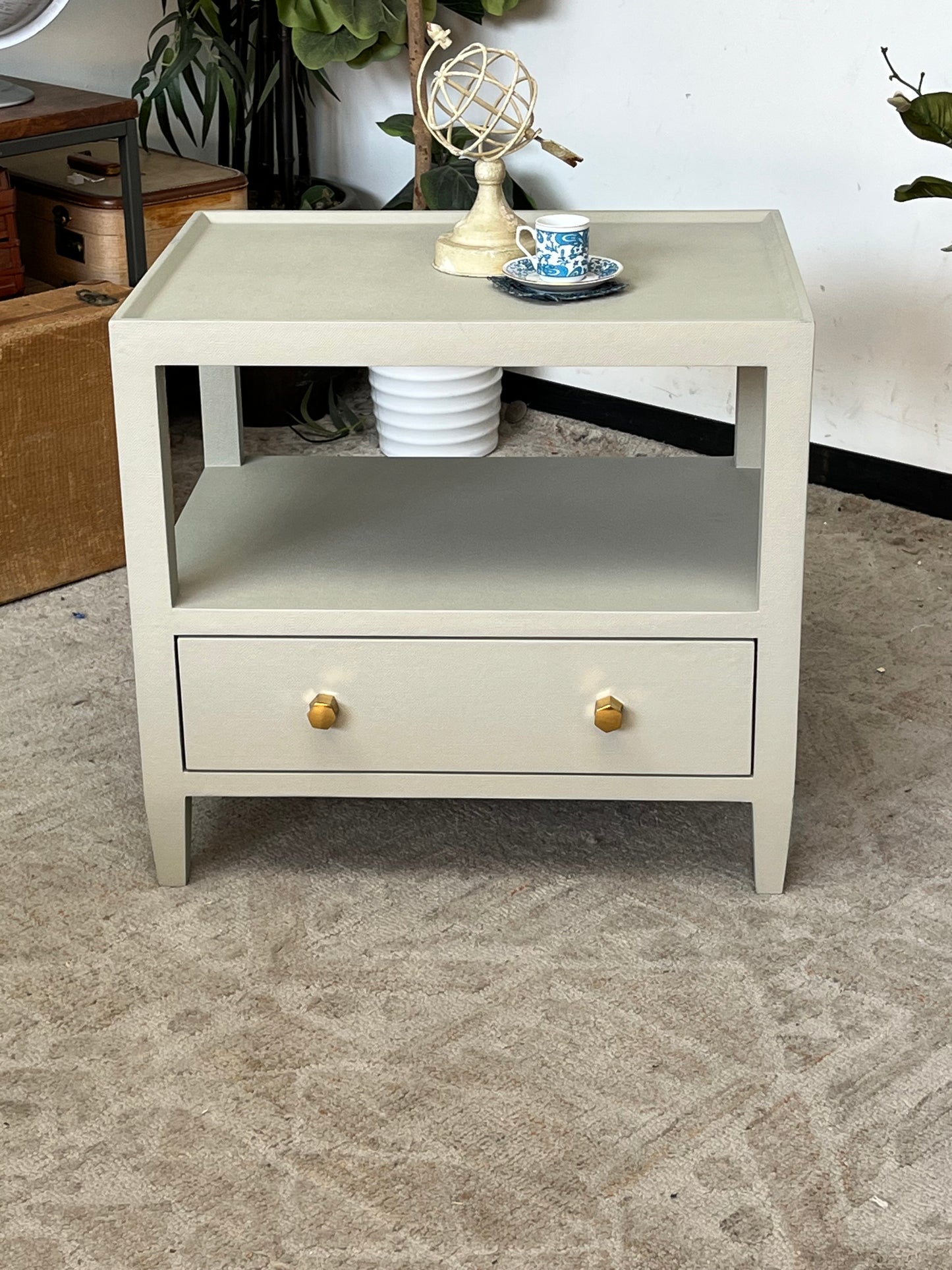 Modern Textured Gray End Table