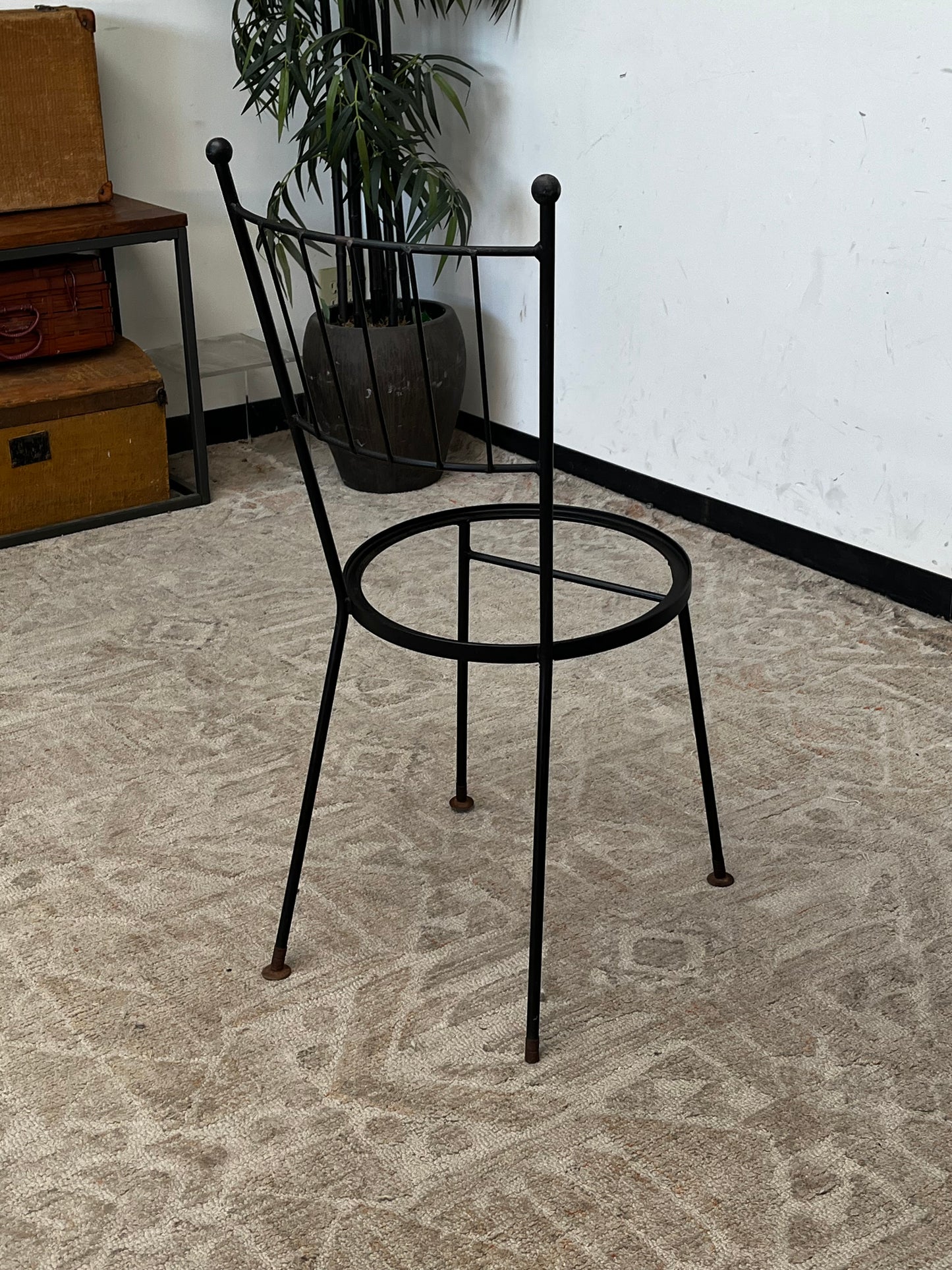 Vintage Black Metal Chair - Missing Seat