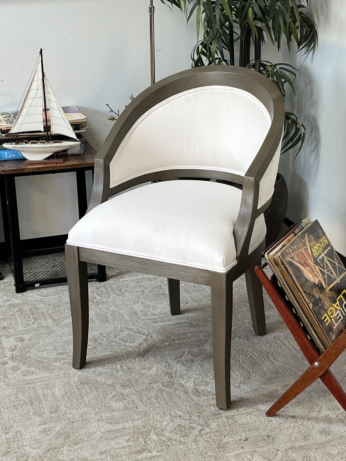 Modern White Upholstered Accent Chair