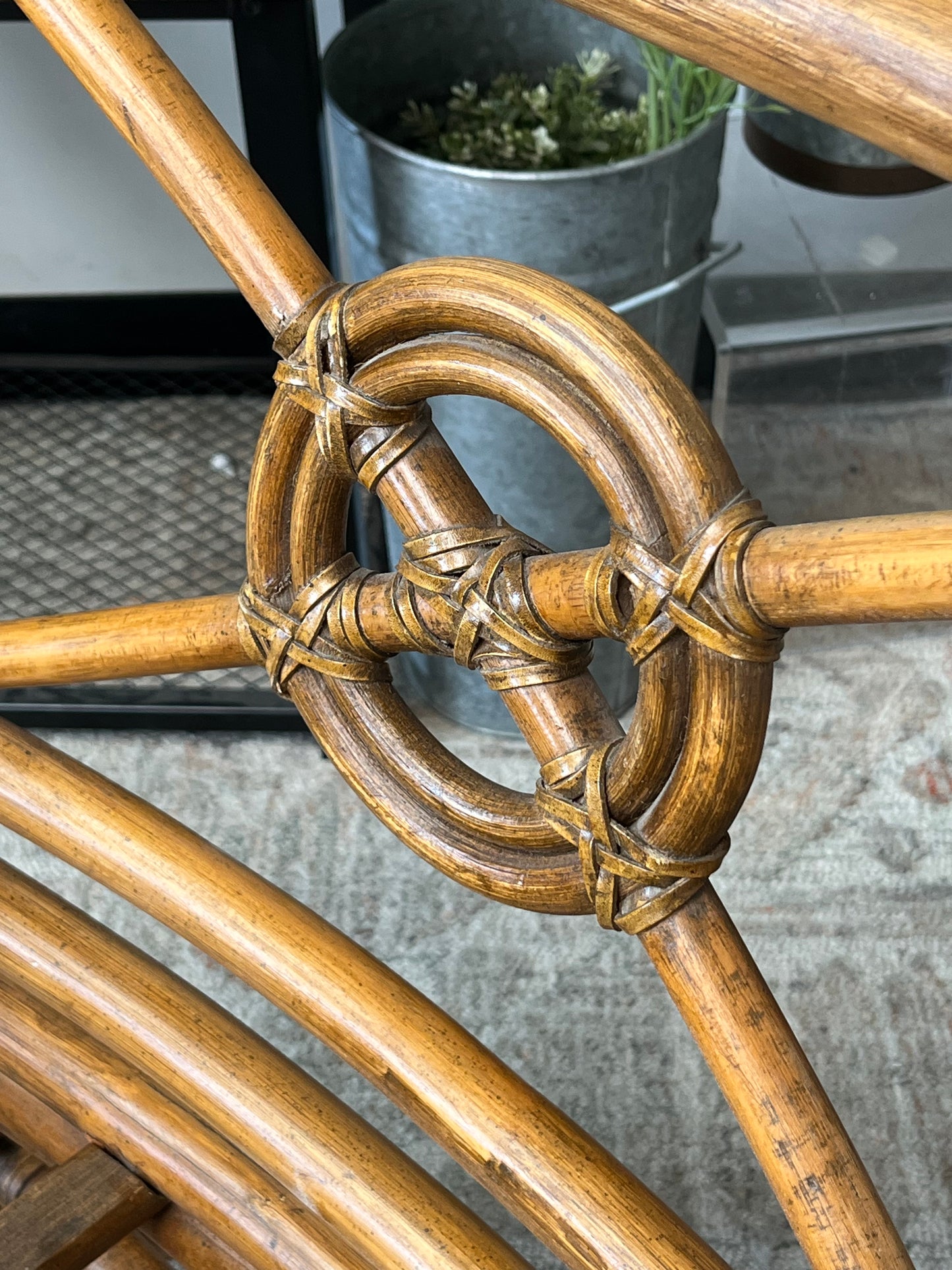 McGuire-Style Rattan Target Back Club Chair