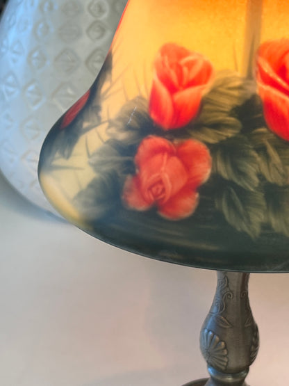 Tiffany Style Rose Bell Accent Lamp