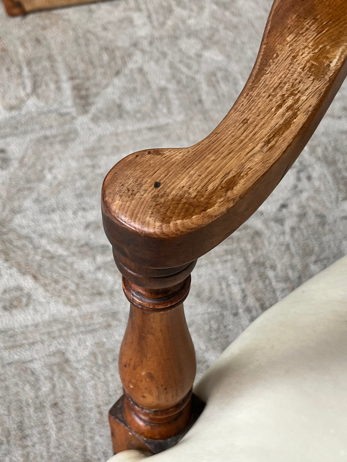 Vintage Nail-Head White Armchair