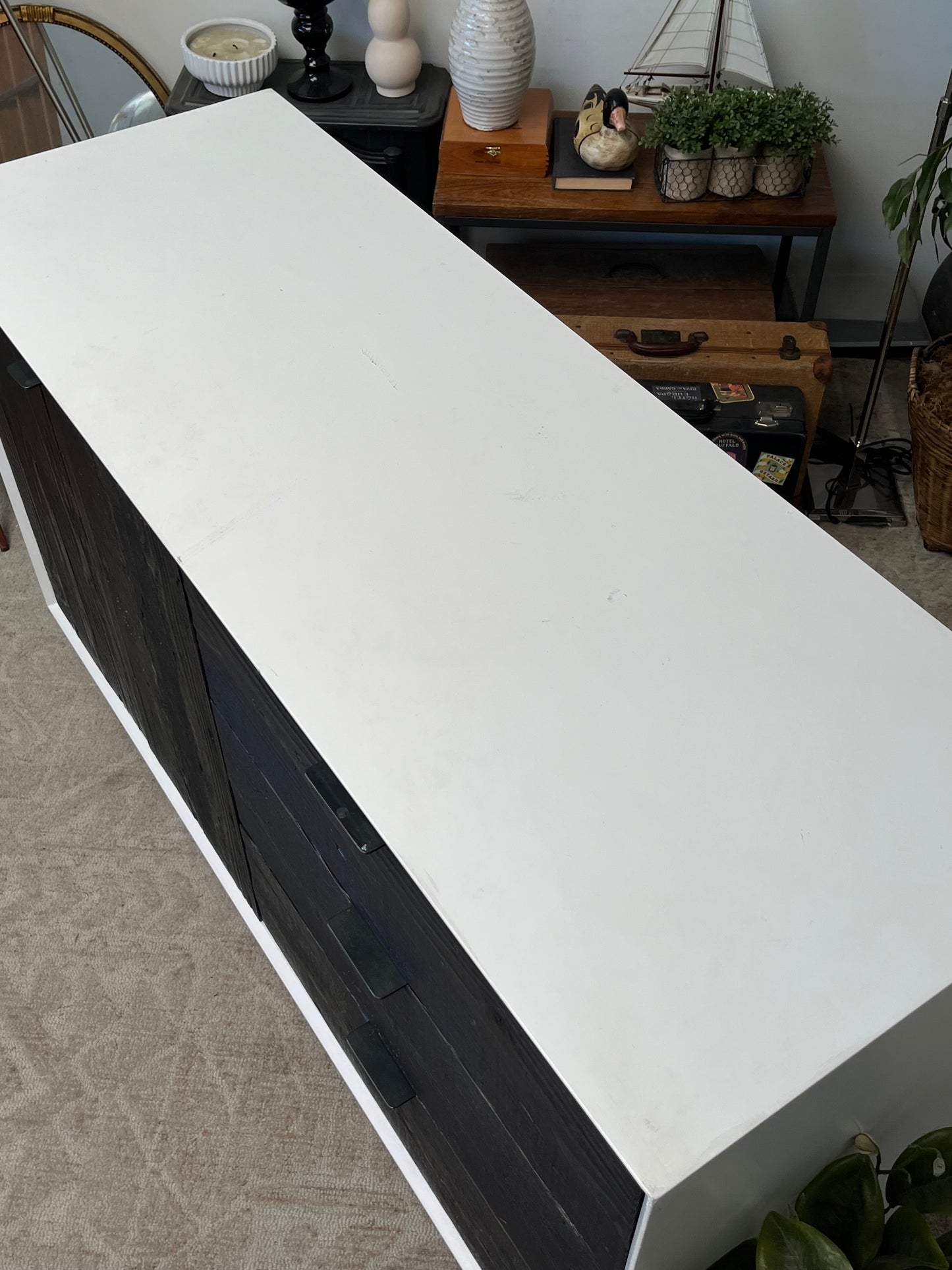 Modern 60" White Credenza