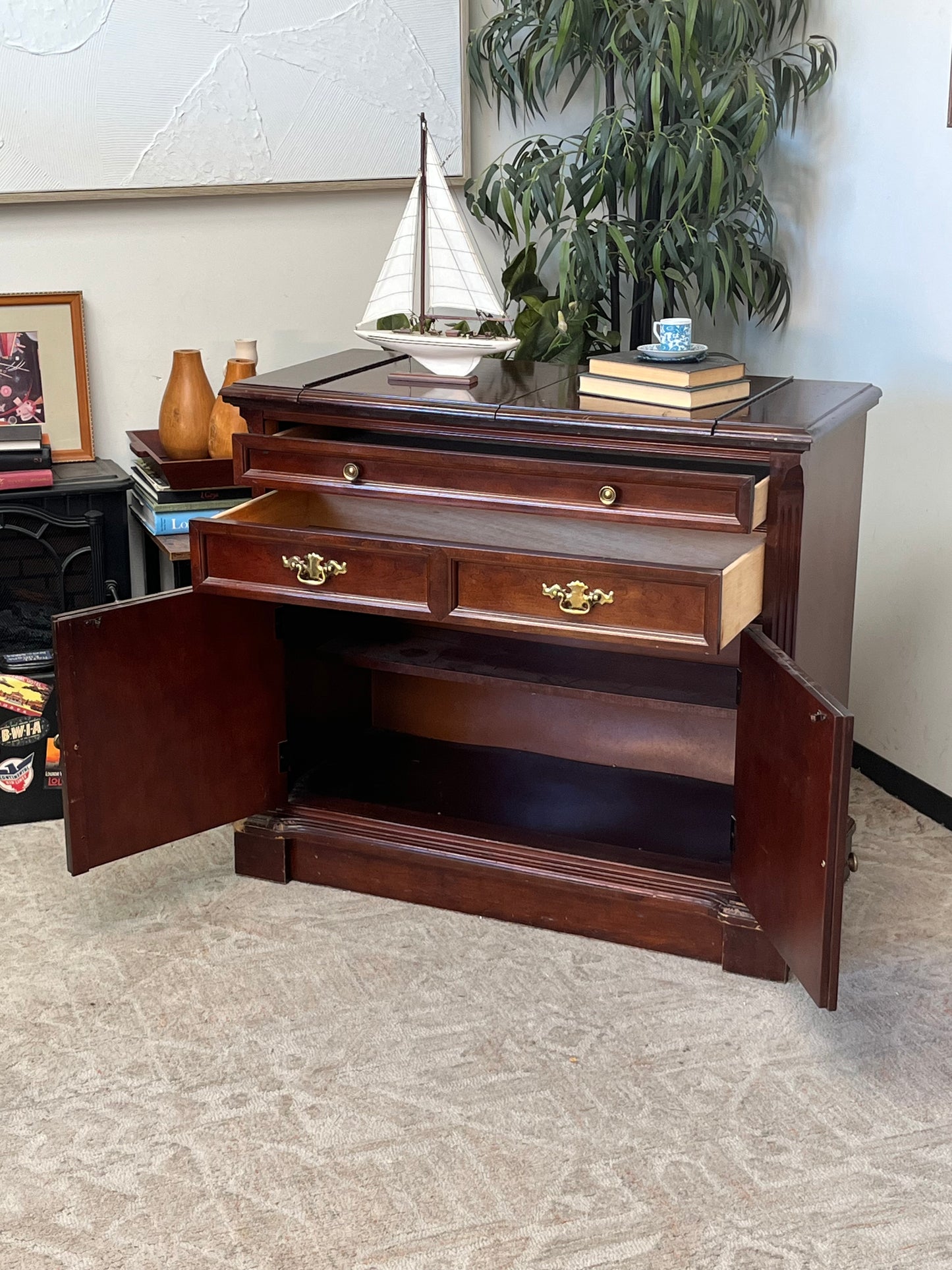 Bassett Furniture Wooden Buffet Cabinet