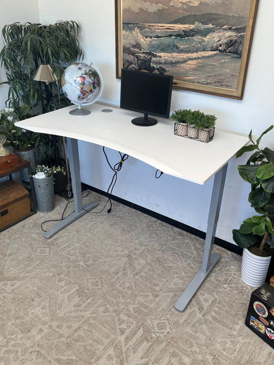 Adjustable White 60" Standing Desk