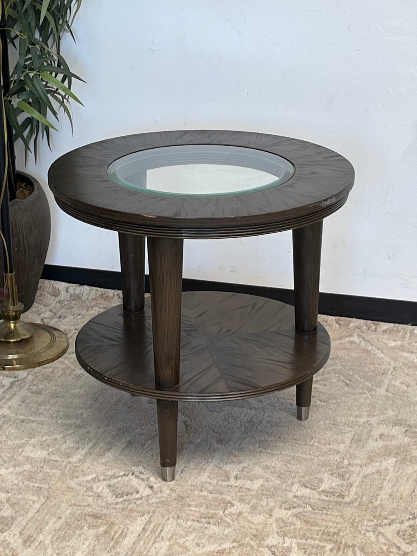 Klaussner Furniture Glass Top Accent Table