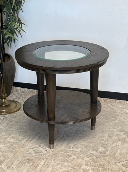 Klaussner Furniture Glass Top Accent Table