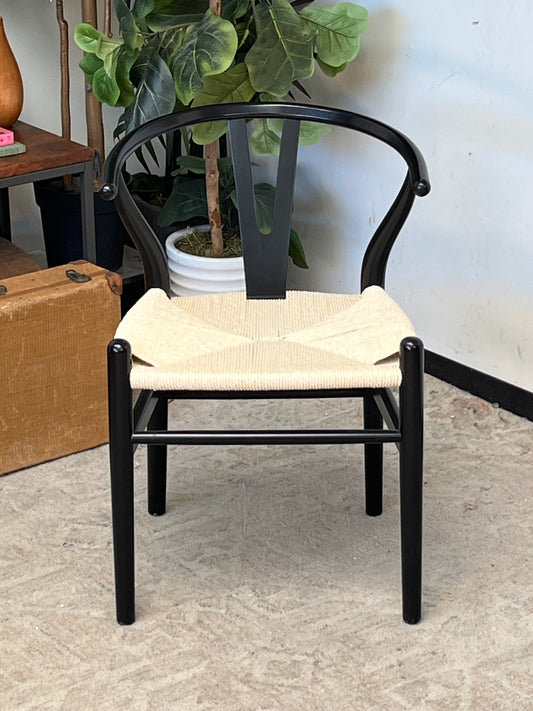 Wishbone Black & White Chair