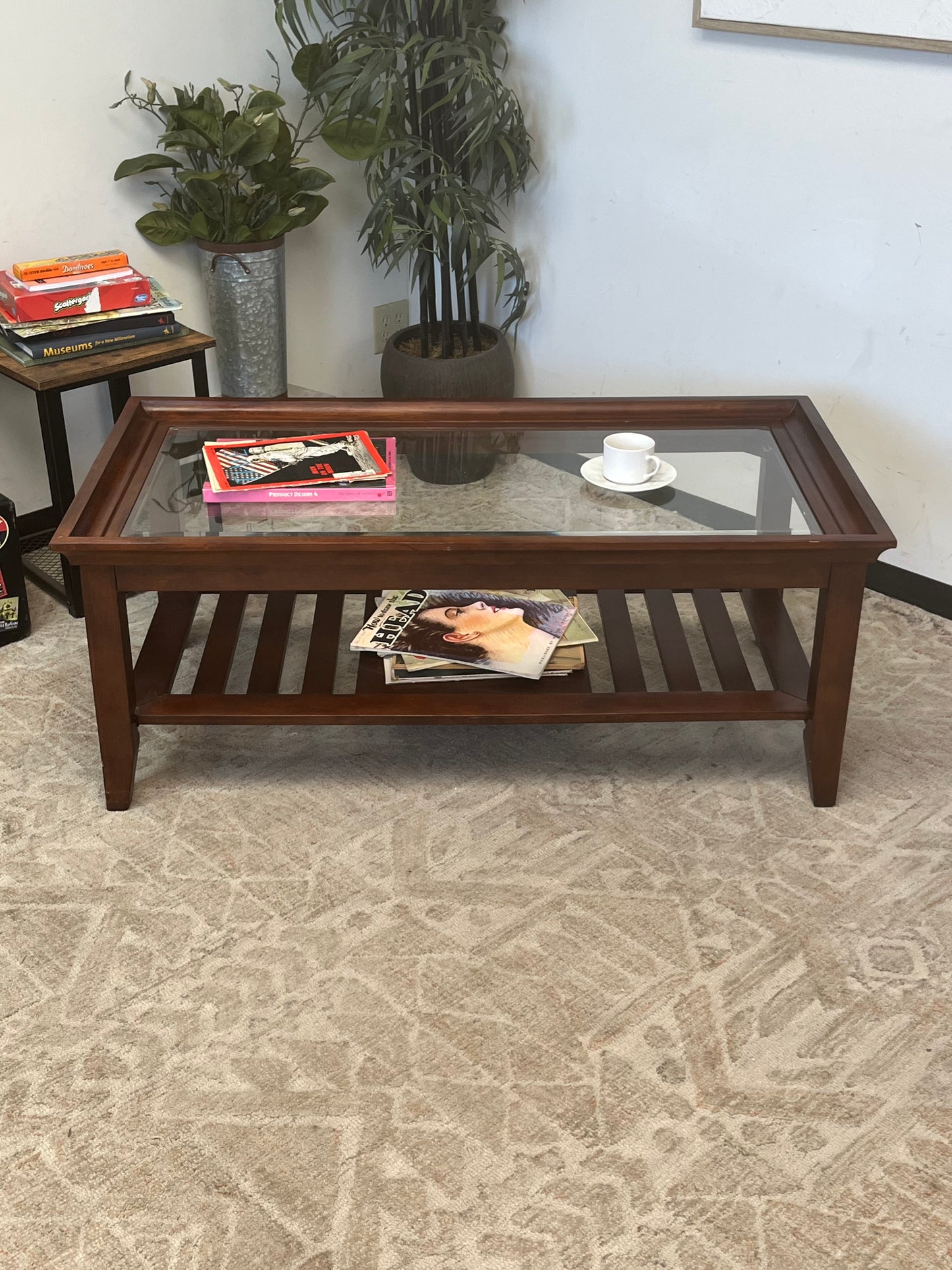 Craftsman Style Glass Coffee Table