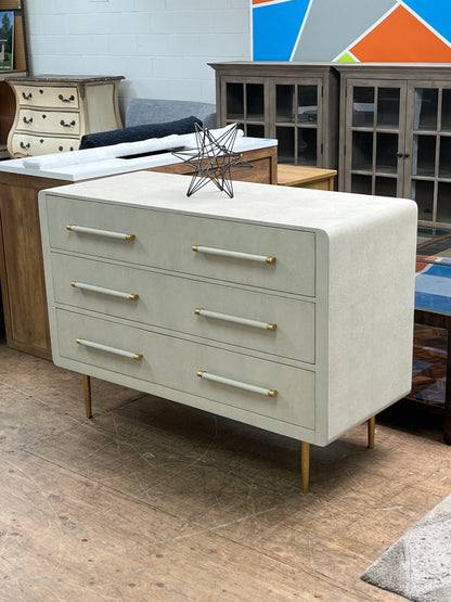 3-Drawer Faux Shagreen Dresser