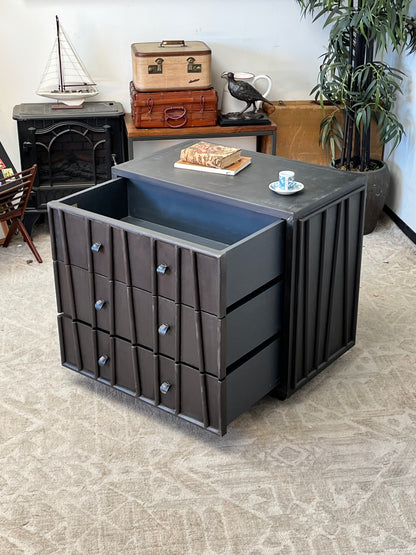 Brutalist 3 Drawer End Table