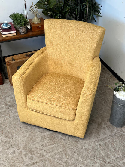 Vintage Style Yellow Swivel Chair