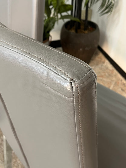 Modern Faux Leather Gray Chairs Set of 2