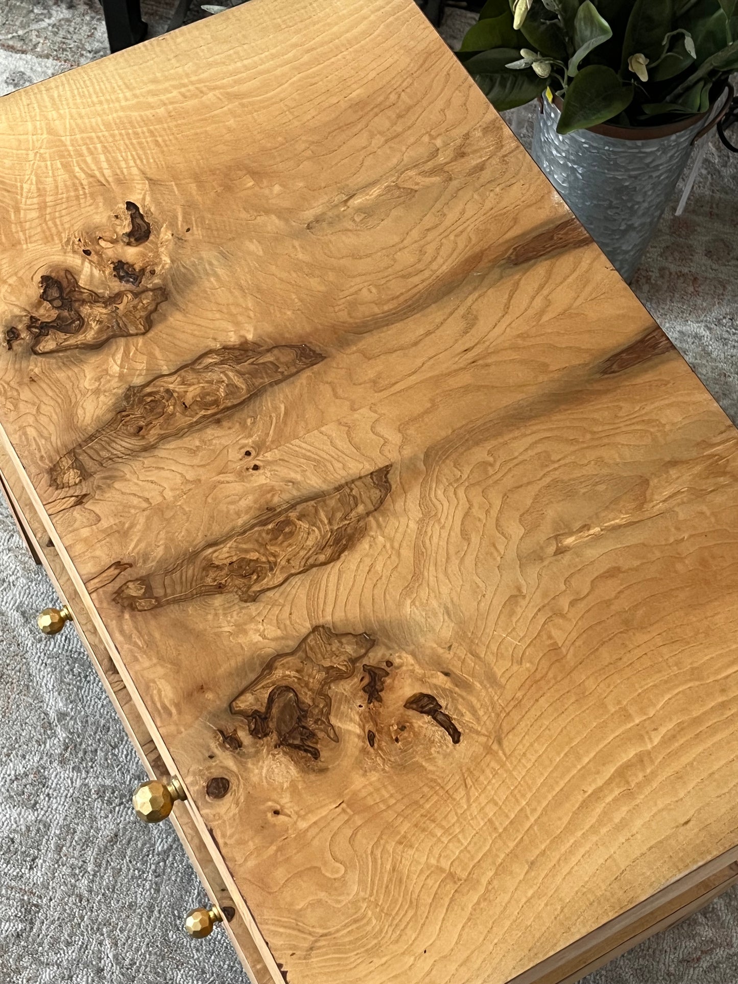 Burlwood Double Drawer End Table