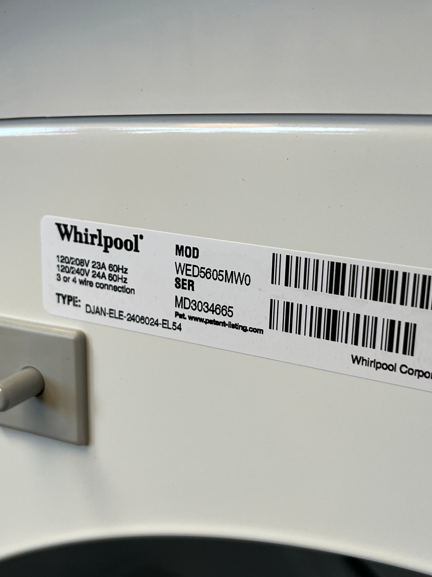 Whirlpool 7.4 cu. ft. Vented Electric Dryer in White