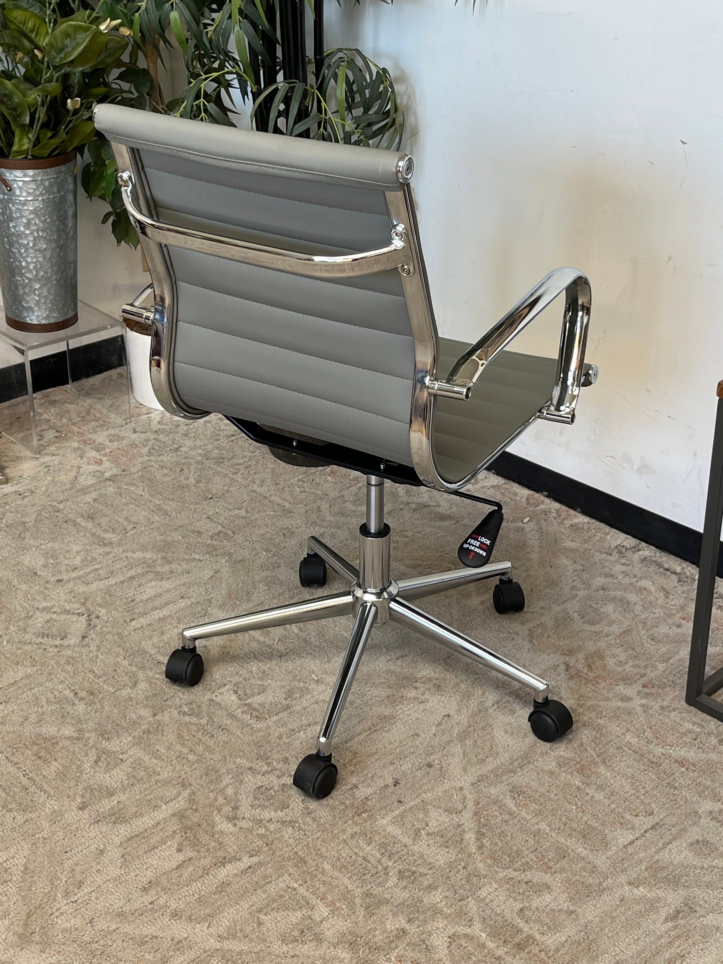 Modern Gray Vinyl Office Chair