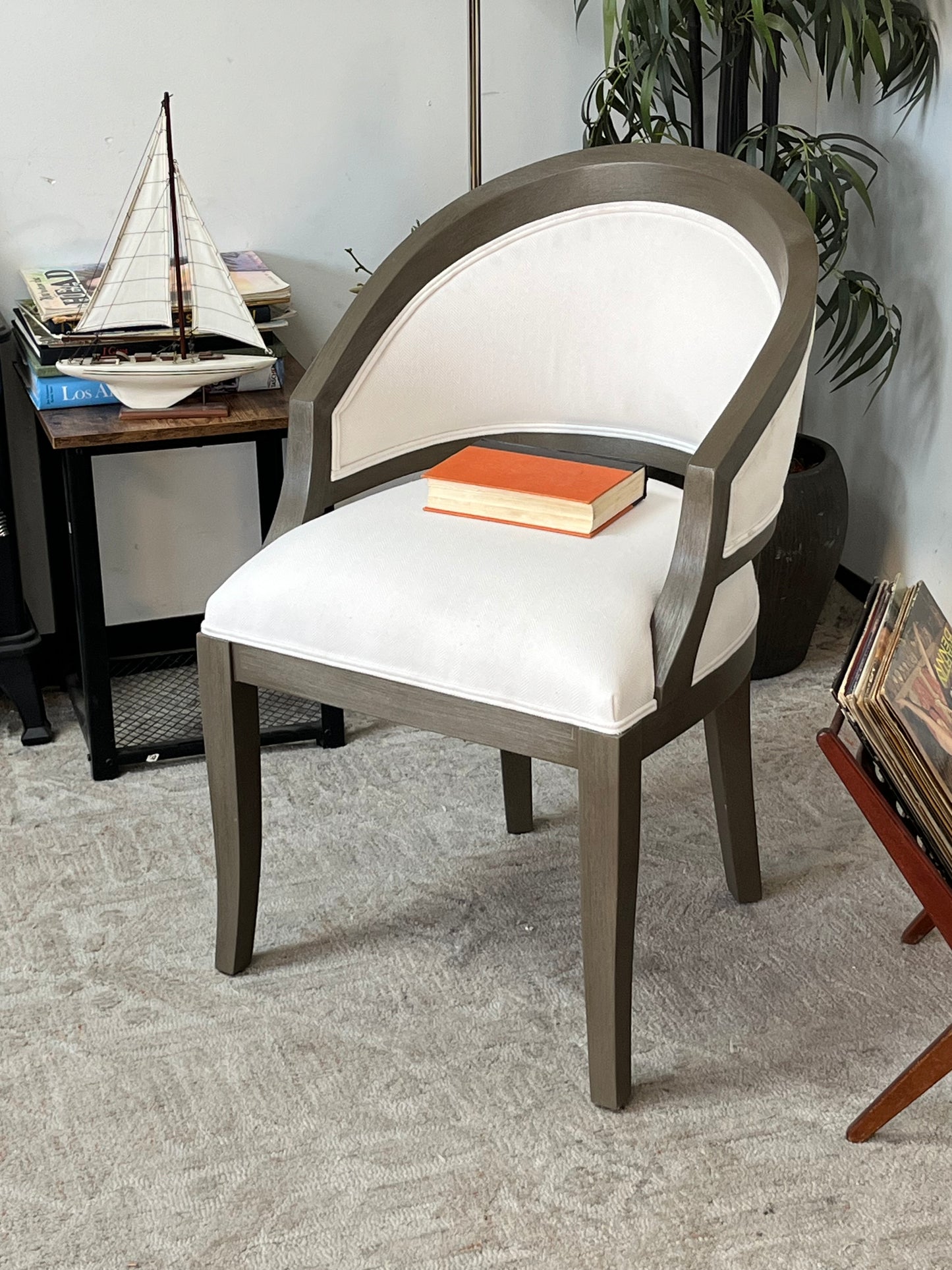 Modern White Upholstered Accent Chair