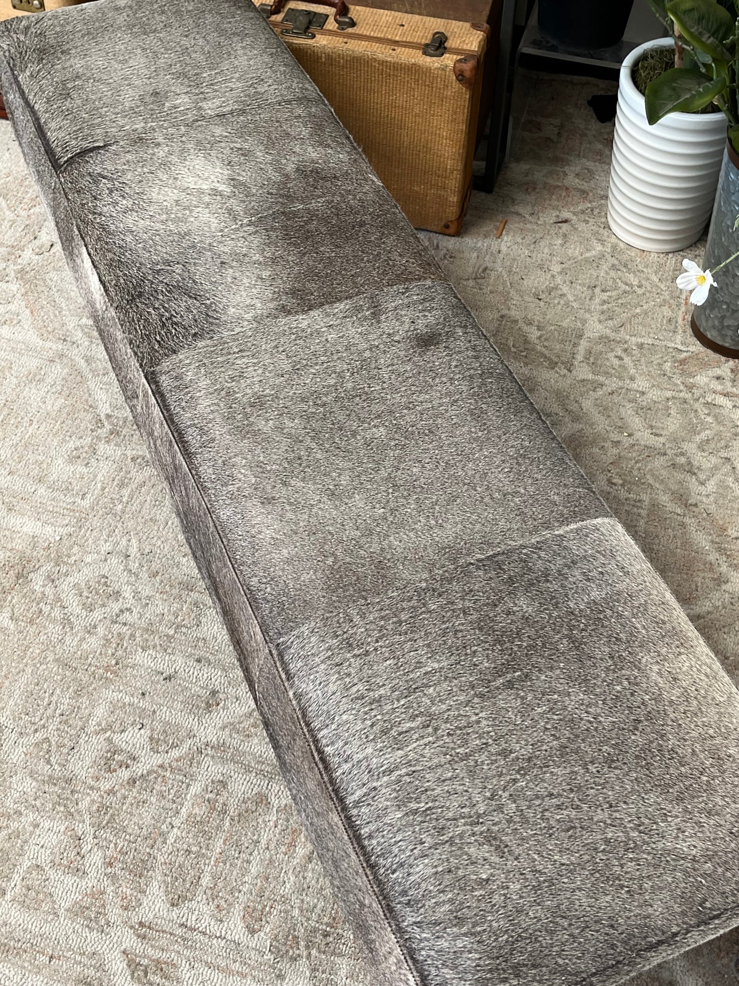 Faux Mohair 63" Bench