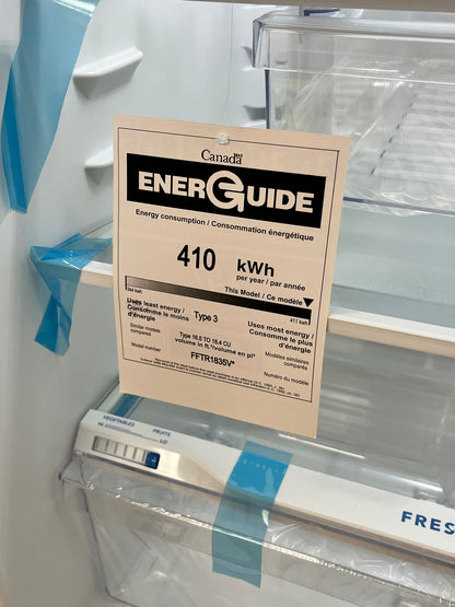 Frigidaire White 18.3 Cu. Ft. Top Freezer Refrigerator