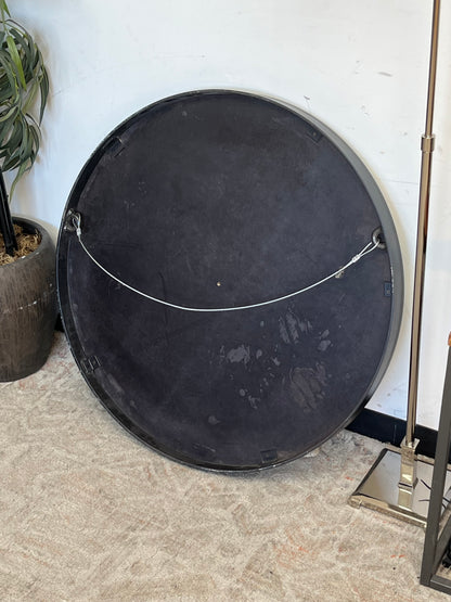 Modern Black 32" Rounded Metal Mirror