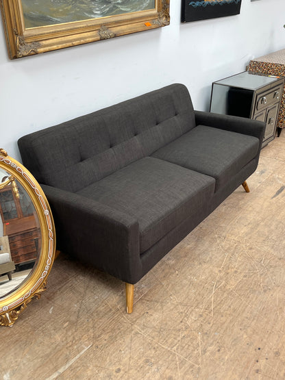 Mid Century Style Black 75" Couch