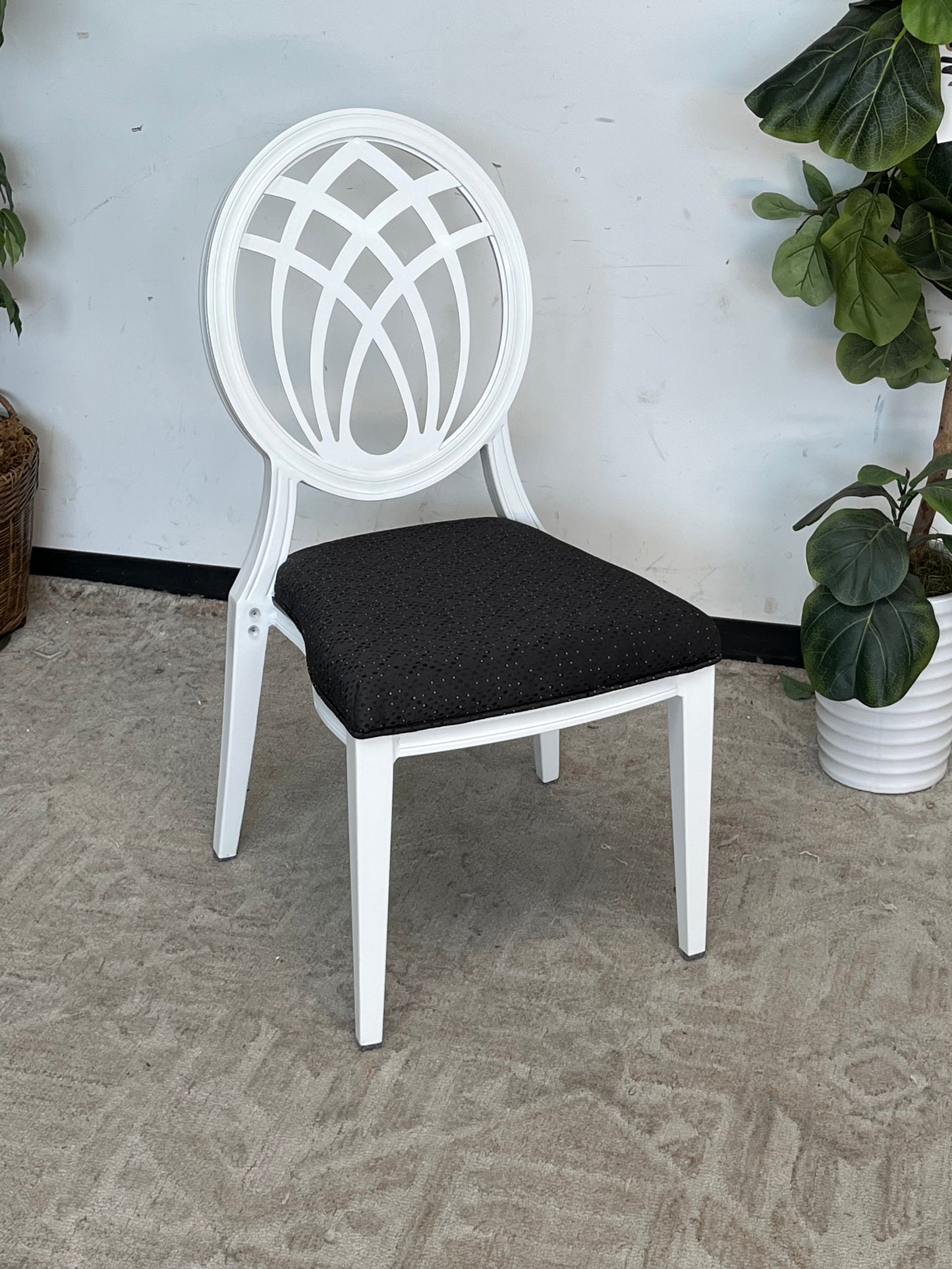 Round Back Patterned Dining Chair