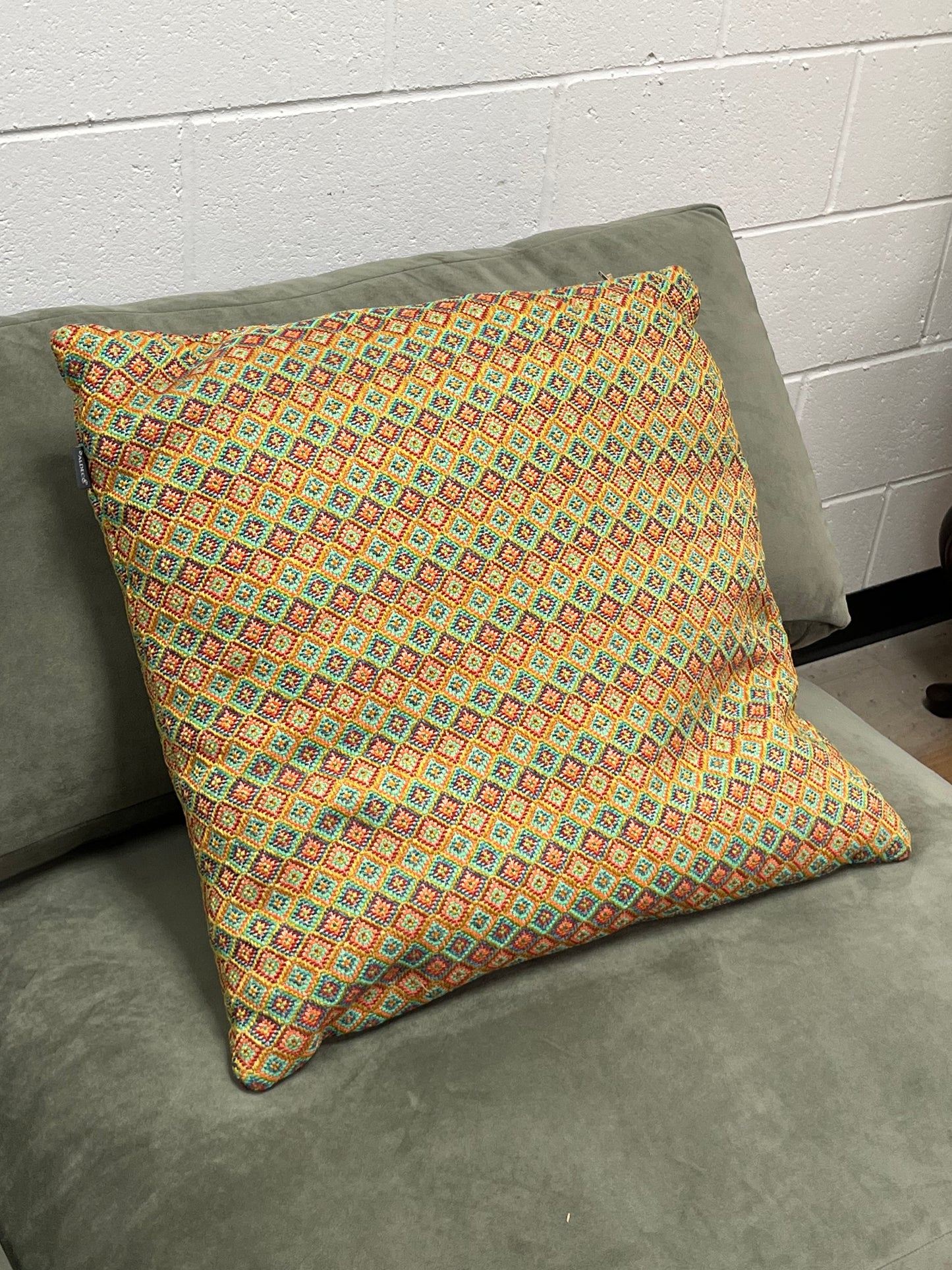 24" Orange Moroccan Style Geometric Pillow