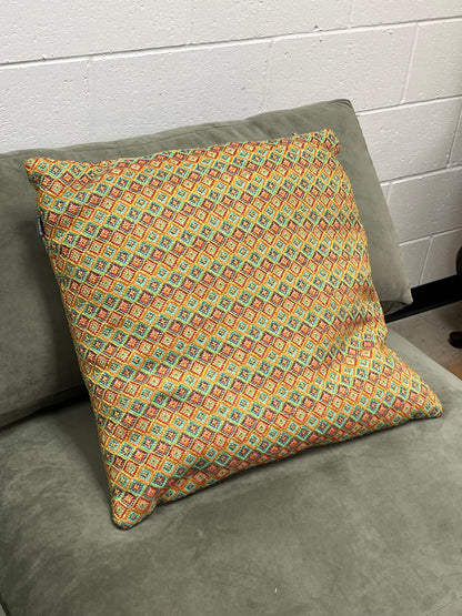 24" Orange Moroccan Style Geometric Pillow