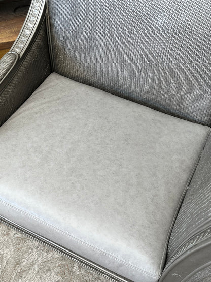 Ornate Style Gray Wooden Accent Chair